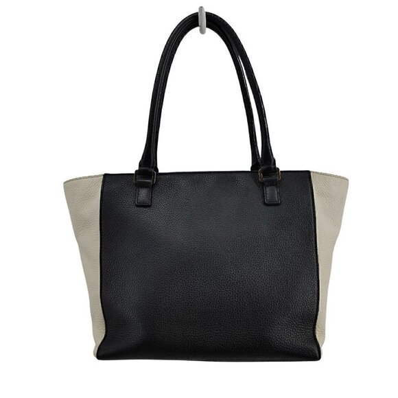 KATE SPADE  Black and Ivory Pebble Leather Tote Bag Pre-Owned - Picture 3 of 14